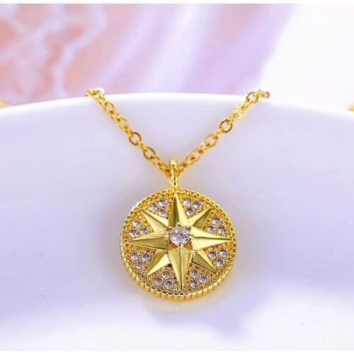 Trendy Zircon Dazzling Crystal Necklaces for Women Micro-pave AAA Gold Color Choker Necklace & Pendant Jewelry Stainless Steel