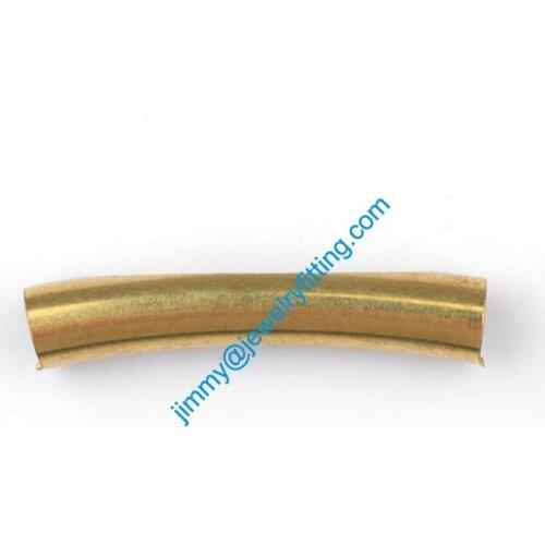 2013 New Jewelry findings Raw Brass opened Bent Tubing tube spacer tube beads for bracelet 6*32mm