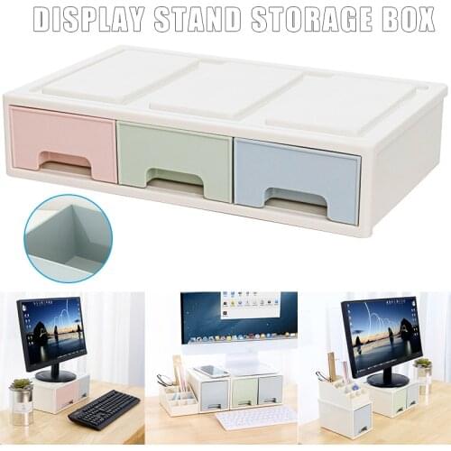 New LCD Monitor Stand Holder Bracket with Office Drawer Storage Box Organizer for Desktop DOM668