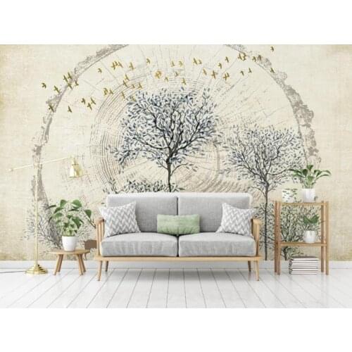 Wallpaper custom 3d Big tree golden bird TV sofa background wall photo wallpapers 3d