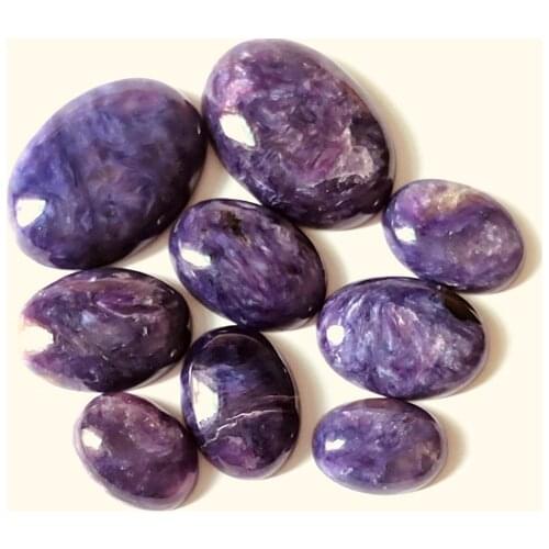 Wholesale 2ps/lot AA Quality Natural Charoite Bead cabochons 10x14mm 12x16mm 13x18mm 18x25mm Oval Gem stone Cabochon Ring Face