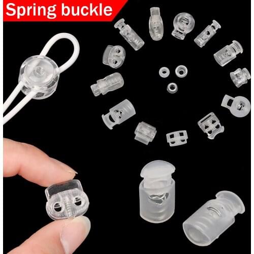 10/20pcs Transparent Cord Lock Plastic Stopper Cord Ends Toggles Clip Buckle Clear Frost Shoelace Sportswear DIY Bag Accessories