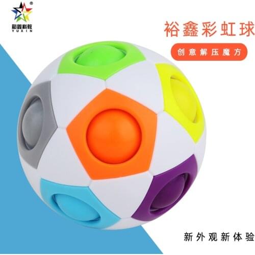 YUXIN Rainbow Ball Magic Lefun Speed Puzzles Ball Football Educational Learning Adult Kids Toys