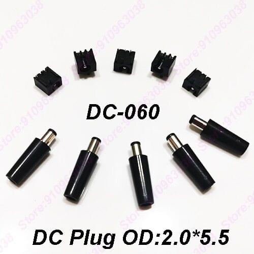 5Pairs DC jack Connector Female+Male 5.5 x 2.1mm DC Power Socket/ DC Connector Panel Mounting DC-019/044/050/060