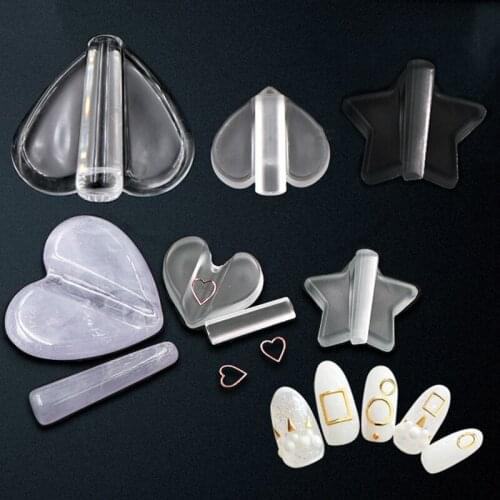 Nail Art Embossed Mold Metal Rivet Hollow Slice Frame Bend Curve Tools Acrylic Radian Stick Decorations DIY Manicure Accessory