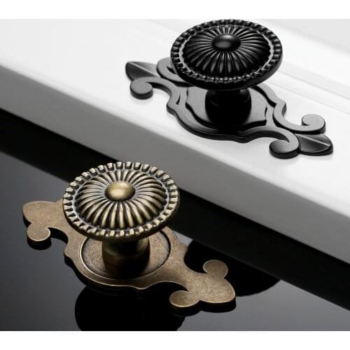 1Pc Retro Cabinet Knobs and Handles Kitchen Furniture Wardrobe Cupboard Closet Drawer Door Pulls Handle Antique Bronze/Black