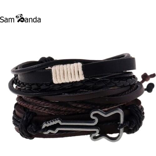 Мужские кожаные браслеты Sam Panda China At AliExpress