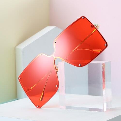Oversized Square Sunglasses Womens Men Luxury Brand Fashion Flat Top One Piece Sun Glasses Men Gafas Shade Mirror UV400