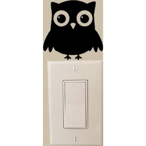 Owl Vinyl Decal/Sticker Cute Bird Nocturnal Night Feathers Bedroom Switch Decor 3SS0250