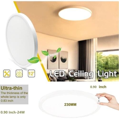 Modern Style LED Ceiling Light Black White 24W 28W 38W 48W Surface Mount Ceiling Lamp For Kitchen Bedroom Bathroom Lamps