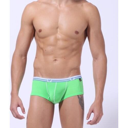 WJ Ultra-thin Ice Sexy Underwear Men Boxers Solid Convex Mens Underpants Short Panties Slip Homme Male Boxers