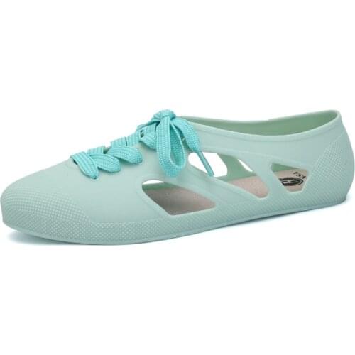 Maggies Walker Beach Shoes Women Jelly Sandals Summer Fashion Candy-colored Resin Flat Sandals Size 36~40