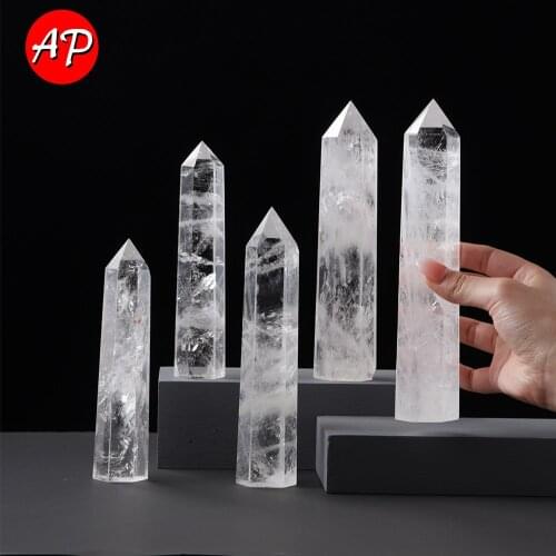 1pc Natural Crystal Wand Clear Quartz Healing Stone Ore Mineral Crafts Divination Ornaments Point
