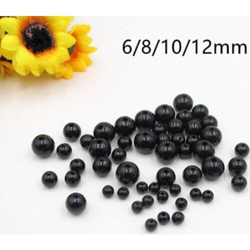 100Pcs 6/8/10/12mm Sewing Beads Acrylic Black Safety Doll Eyes for Doll DIY Bear Stuffed Toys Scrapbooking Crafts Accessories