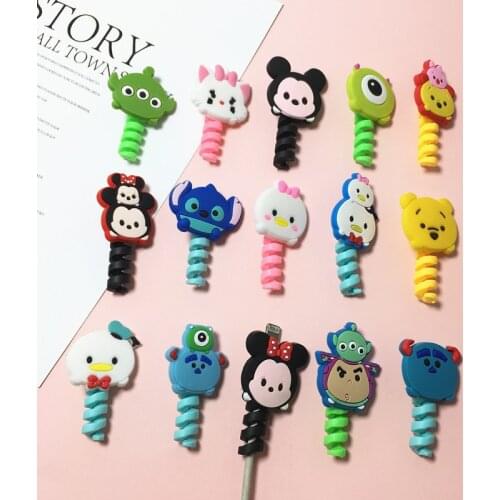 100pcs/lot Disney Cable Protector Data Line Cord Protector Case Cable Winder Cover For iPhone And Android USB Charging Cable