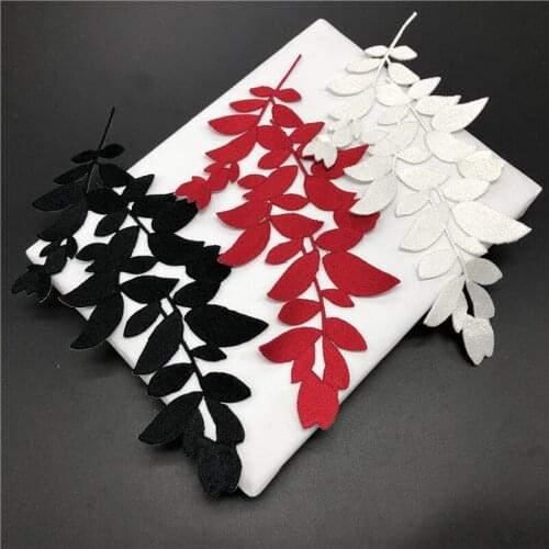 20pcs Tree Leaf Patches bordados parches Iron On Embroidered Patch For Clothing Applique Cheongsam Dress Jacket Patchwork Badge