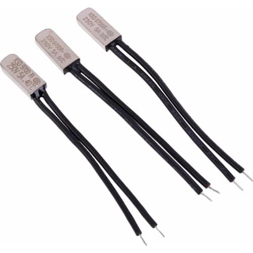 5Pcs/lot KSD9700 250V 5A 40/50/60 Degree Bimetal Disc Temperature Switch Normal Close Closed Thermostat Thermal Protectors