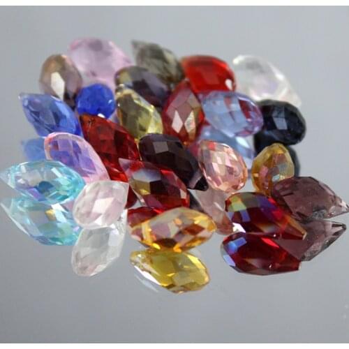 50pcs 6x12MM Clear Oval Faceted Czech Crystal Beads With Hole Briolette Teardrop Glass Beads For Jewelry Making DIY