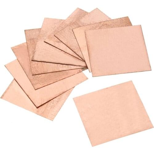 50pcs/Set 0.1/0.3/0.5/0.8/1mm Laptop Copper Sheet Plate Strip Shim Thermal Pad Heatsink Sheet For GPU CPU VGA Chip RAM Cooling