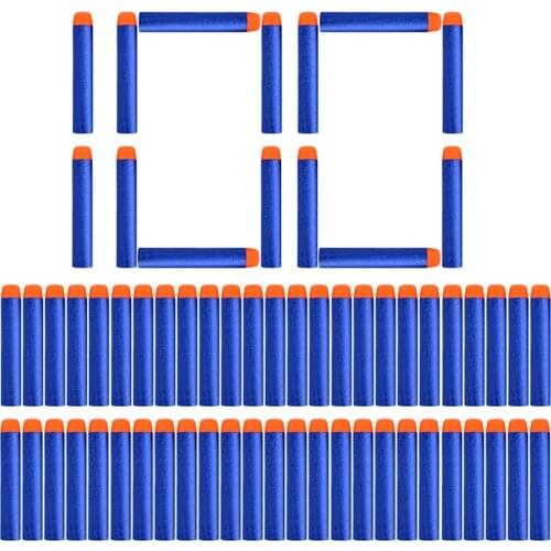 100 PCS Refill Darts Bullets For Nerf N-Strike Elite Series Blasters for Toy Gun Safe Foam Bullet EVA Soft Bullet