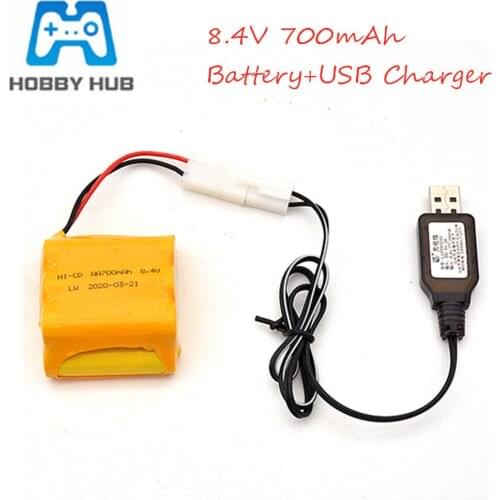 8.4v 700mAh Rechargeable Battery Charger Set For Rc Toy Cars Gun Tank Robots Boats Parts AA Ni-CD 8.4v 2400mAh NiCD Battery Pack