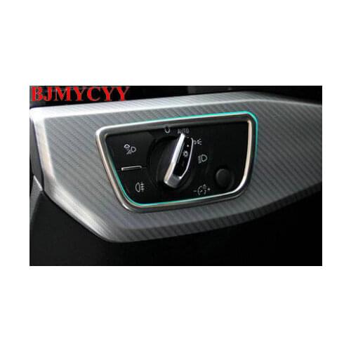BJMYCYY Stainless steel decoration frame for automobile headlight switch for Audi A4L 2017 2018
