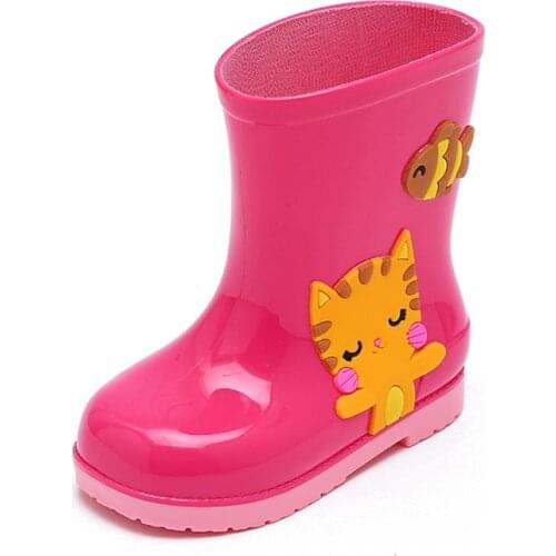 Cute Cartoon Animal Kids Shoes Fashion Girls Rain Boots Soft Bottom Boys Shoes Waterproof Rain Shoes SYD001