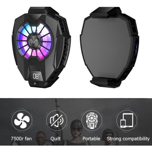 DL05 Mobile Phone Gaming Fan Cooler LED Digital Display Portable USB Type-C Gamepad Cooling System Radiator Heat Sink