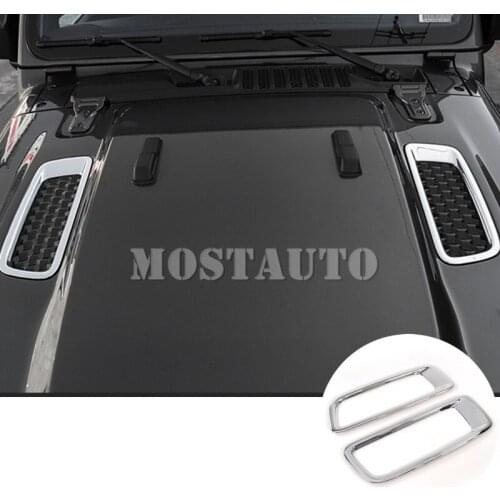 For Jeep Wrangler JL ABS Front Hood Air Vent Outlet Trim Cover 2018-2019 2pcs Car Decor Car Trim