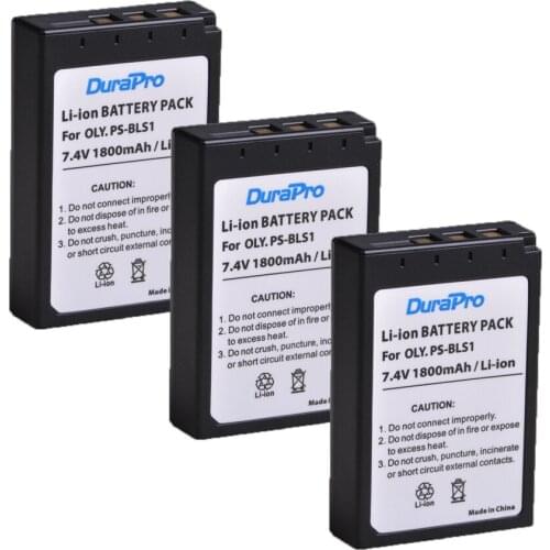 DuraPro 3X 1800mAH PS-BLS1 PSBLS1 Replacement Battery for Olympus PEN E-PL1 E-PM1 EP3 EPL3 Evolt E-420 E-620 E-450 E-400 E-410