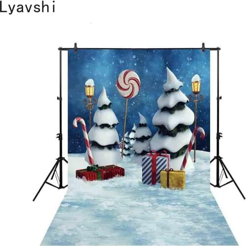Lyavshi professional photography background landscape snowyice cream trees christmas gifts lollipops backdrop winter photocall