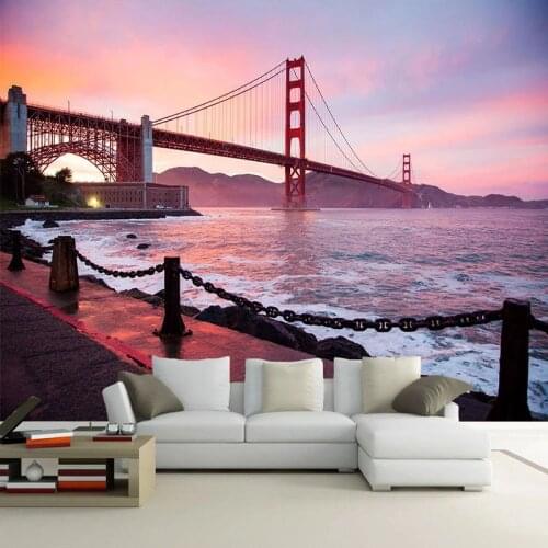 Photo Wallpaper 3D Creative Bridge Sea Landscape Dusk Mural Living Room Bedroom Beautiful Scenery Wall Paper Papel De Parede 3 D