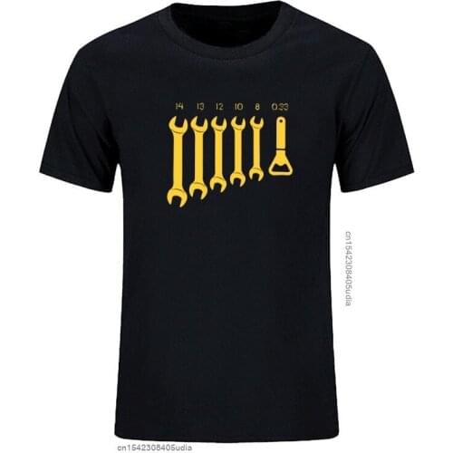 Screw Wrench Opener Mechanic T-Shirts Men Car Fix Engineer Cotton Tee Short Sleeve Funny T Shirts Top Tee Mens Clothes