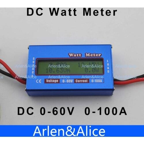 DC Watt meter with LCD display for DC 0-60V 0-100A balance voltage current RC battery power Analyzer