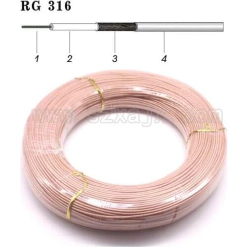 5meter 16.4ft RG316 cable RF coaxial cable 2.5mm 50 Ohm Low Loss for crimp connector fast shipping