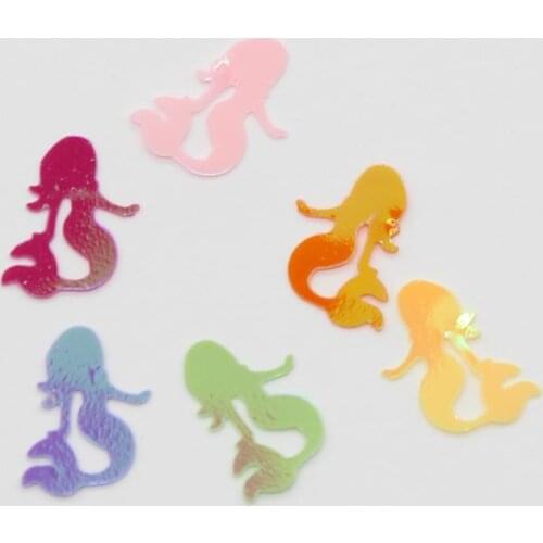 KSCRAFT 10mm*12mm Mermaid Shape Sequins PVC Flat for DIY Card Making Craft Color Collection