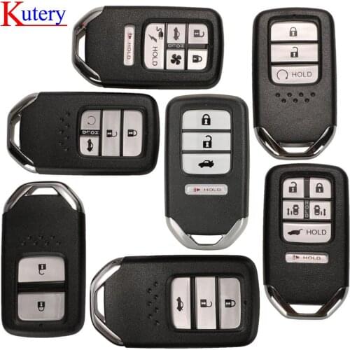Kutery Smart Car Remote 2/3/4/5/6 Buttons Key Shell for Honda Fit Odessey City Jazz XRV Venzel HRV CRV Accord Insert Key Case