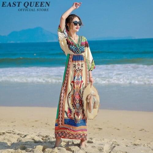 Summer maxi dress boho clothing boho chic dresses female boho chic style mexican embroidered dress AA1826