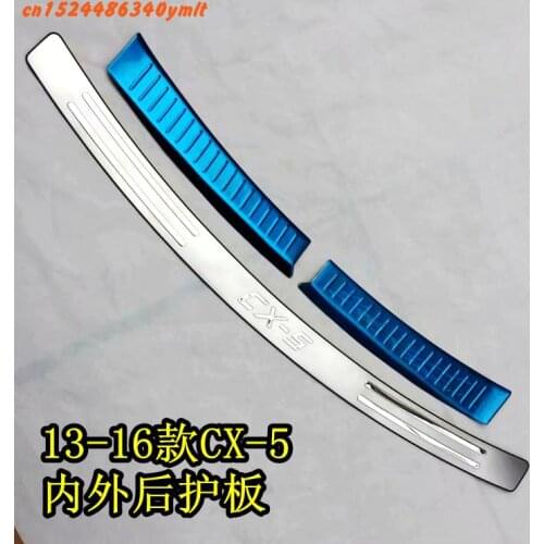 REAR OUTER BUMPER PROTECTOR TRIM DOOR SILL SCUFF COVER PLATE ACCESSORIES Fit For Mazda CX-5 CX5 2013 2014 2015 2016 Car Styling