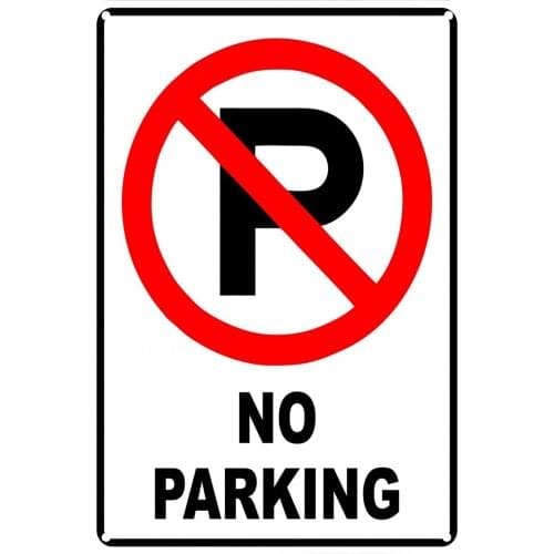 No Parking Outdoor Warning Sign Bar Restaurant Outdoor Wall Decoration Simple Square Metal Tin Sign Wall Sign 8X12 Inches