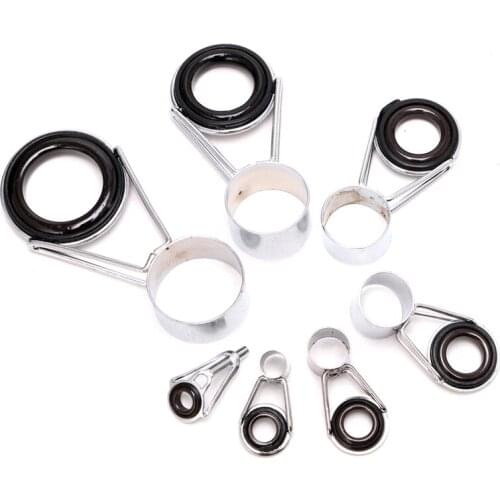 2021 New 7Pcs Telescopic Fishing Rod Guides Top Ring Set Raft Fishing Repair Accessories