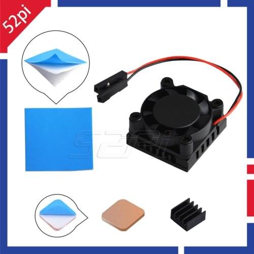 52Pi New Original 1/2 Dual Fan Square Cooling Fan with Heatsink Cooler Kit For Raspberry Pi 3B Plus (3B+) / 3 B / 2B/B