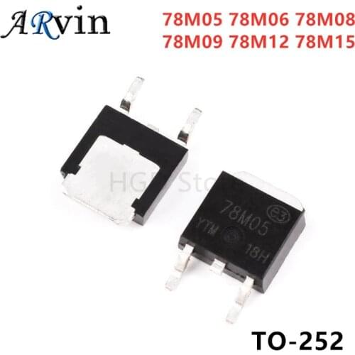 10PCS New 78M05 TO252 7805 750mA L78M05CDT 78M06 78M08 78M09 78M12 78M15 7806 7808 7812 Three-terminal Voltage Regulator Triode