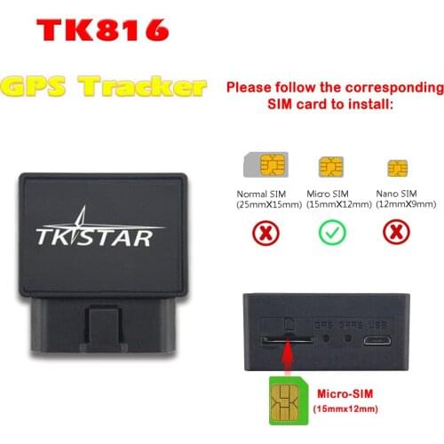 OBD TK816 GPS Vehicle Tracker Tracks Sleep Mode of Vibration Sensor Belt Directly Connected to Vehicle realtime tracking