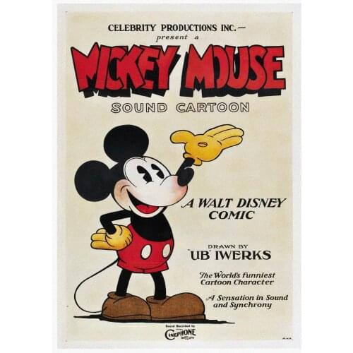 Disney Animation Poster Classic Cartoon Alice Mickey Minnie Snow White Donald Duck Bambi Kraft Wall Painter