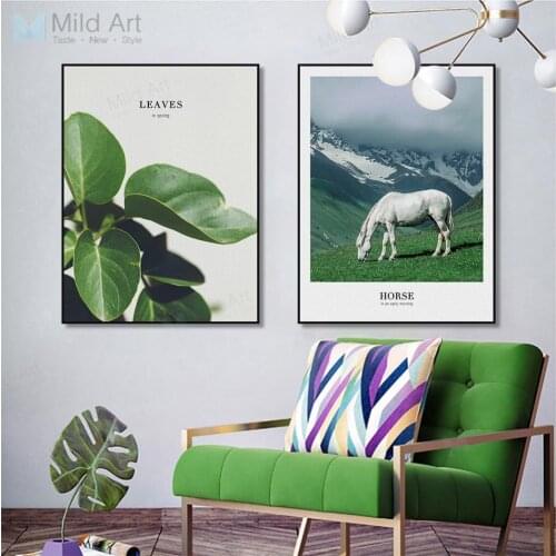 Green Plant Marble Photo Inspire Quotes Posters and Prints Nordic Style Living Room Wall Art Pictures Home Decor Canvas Painting