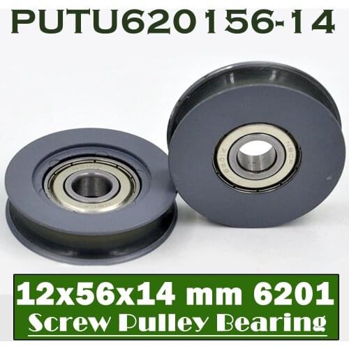 PUTU 6201 Polyurethane Covered Bearing 12*56*14 mm ( 2 Pcs ) Shaft 12mm PUTU620156-14 Urethane Cover PUTU6201 Bearings