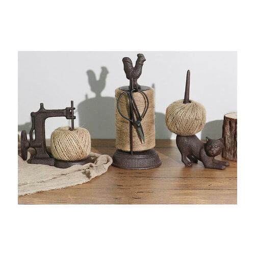 Retro nostalgic cast iron rope winder ornaments European and American style zakka bobbin garden decoration window display props
