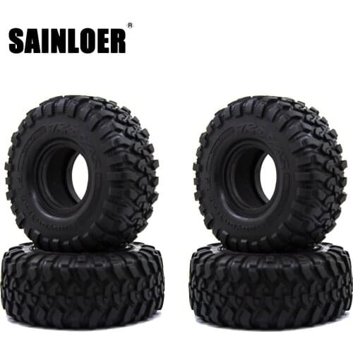 SAINLOER 4PCS 118mm Rubber 1.9 Inch Wheel Tire Tyre for 1:10 RC Crawler Car Axial SCX10 90046 AXI03007 Traxxas TRX4 TRX6