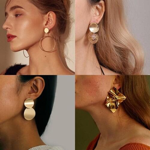 Fashion Statement Long Earrings 2020 Big Geometric Round Earrings for Women Hanging Dangle Earing Modern Female Jewelry